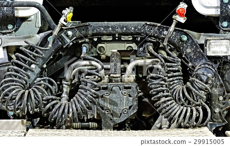 Compressed air spiral hoses of a truck Compressed air spiral hoses of a truck 29915005