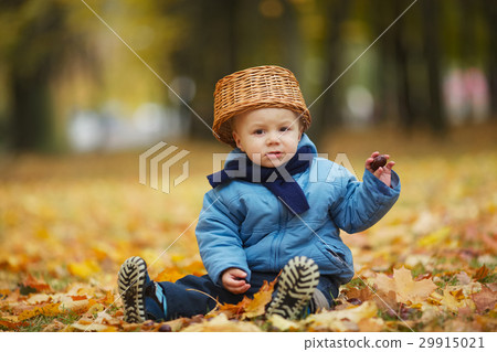 cute little boy in autumn park cute little boy in autumn park 29915021