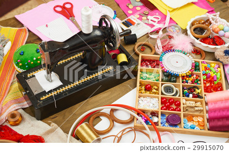 sewing accessories for handmade top view 29915070