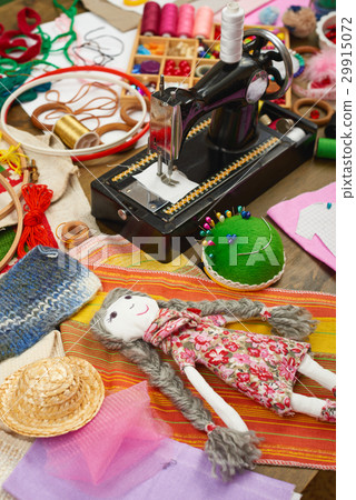 sewing accessories for handmade top view 29915072