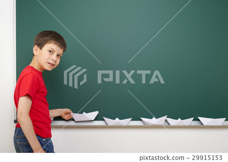 boy on blank school board background 29915153