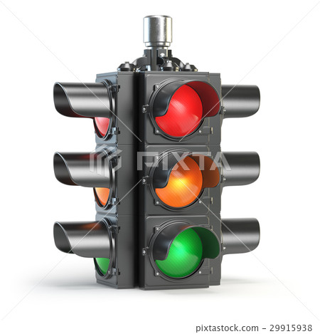 Traffic lights isolated on white background - Stock Illustration ...