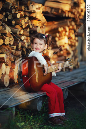 cute little girl with guitar cute little girl with guitar 29916202