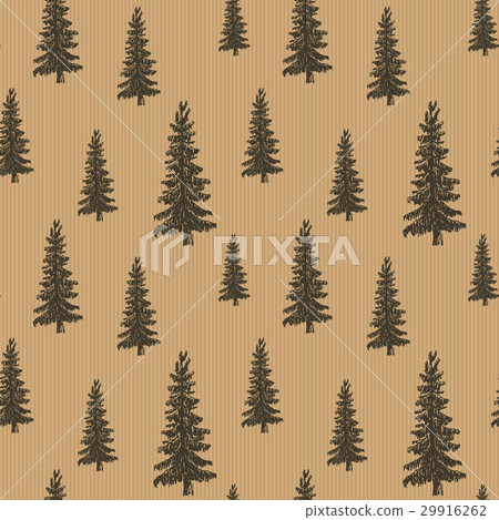 Pine tree retro vintage Seamless Pattern Vector - Stock Illustration ...