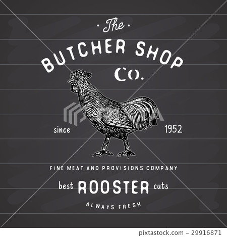 Butcher Shop vintage emblem rooster meat vector 29916871