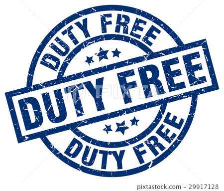 duty free blue round grunge stamp 29917128