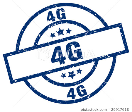 4g blue round grunge stamp 29917618