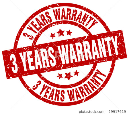3 years warranty round red grunge stamp 29917619