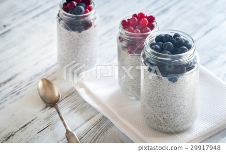 Chia seed pudding with fresh berries Chia seed pudding with fresh berries 29917948