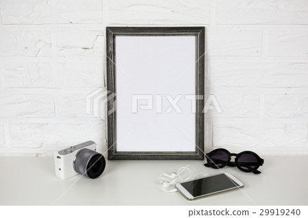Frame White Mock Up and Modern Accessories. Frame White Mock Up and Modern Accessories. 29919240