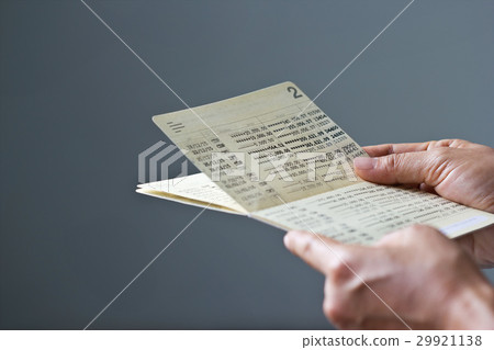 saving account passbook in hands, book bank saving account passbook in hands, book bank 29921138