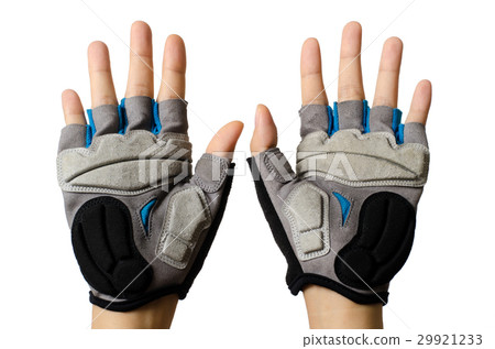 Bicycle gloves on white background Bicycle gloves on white background 29921233