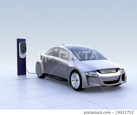 充電與快速的充電器的電車的圖像 充電與快速的充電器的電車的圖像 29921752