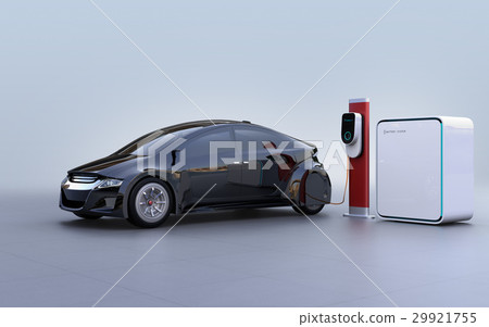 電動汽車充電快速充電座的圖像配備蓄電池 29921755