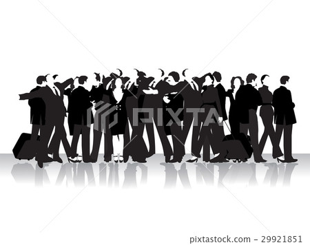 Group of business peoples, black silhouettes 29921851