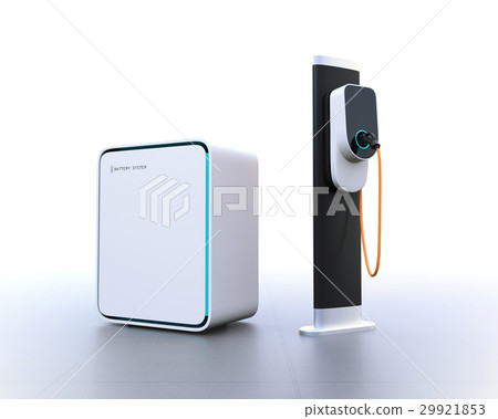 Image of quick charge stand equipped with storage battery 29921853