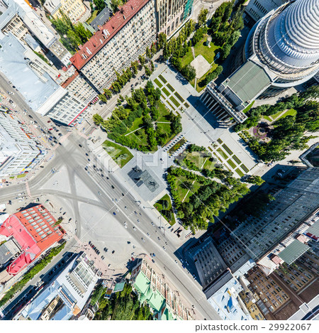 Aerial city view with roads, houses and buildings. 29922067