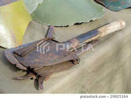 Sapper shovel covered with rust, World War II 29925164