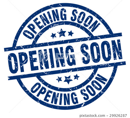 opening soon blue round grunge stamp 29926287