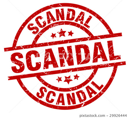 scandal round red grunge stamp 29926444