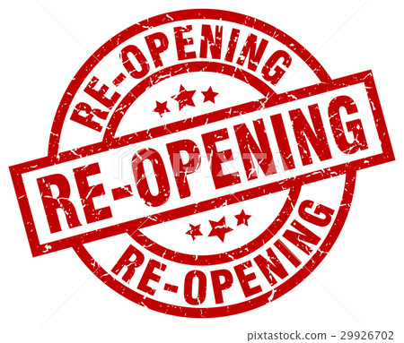 re-opening round red grunge stamp re-opening round red grunge stamp 29926702