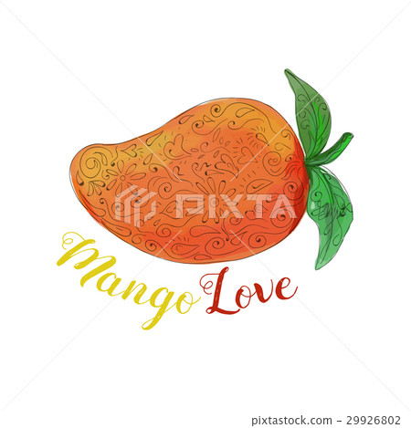 Mango Love Fruit Watercolor Mandala - Stock Illustration [29926802] - PIXTA