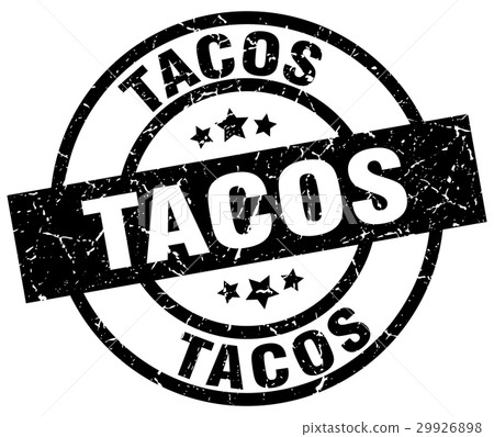 tacos round grunge black stamp 29926898