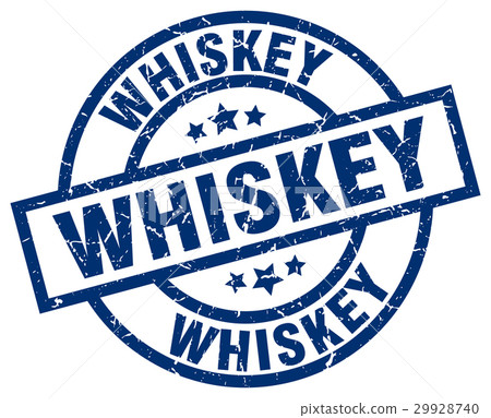 whiskey blue round grunge stamp 29928740