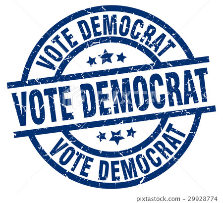 vote democrat blue round grunge stamp vote democrat blue round grunge stamp 29928774
