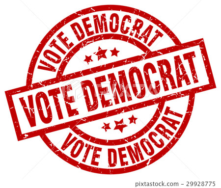 vote democrat round red grunge stamp vote democrat round red grunge stamp 29928775