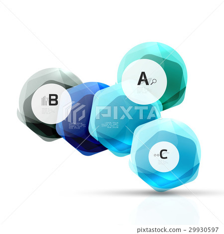 Glass color hexagons. Glossy plastic hexagon Glass color hexagons. Glossy plastic hexagon 29930597