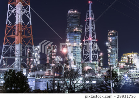 Sakai Senboku Coastal Industrial Zone Factory Night view 29931756