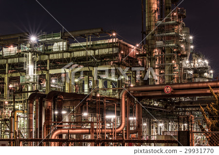 Sakai Senboku Coastal Industrial Zone Factory Night view 29931770