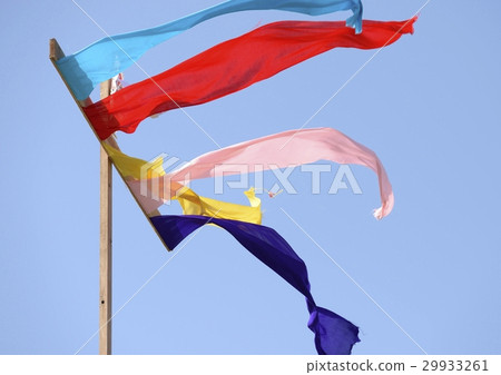 Newly built five color flag of the upper building ceremony 29933261