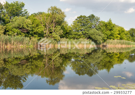 Quiet Ros river in summer, Ukraine 29933277
