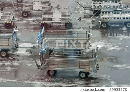 Luggage trolley at the airport outdoors Luggage trolley at the airport outdoors 29933278
