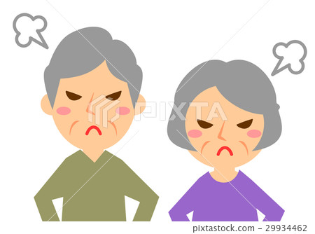 Elderly couple upper half is angry 29934462