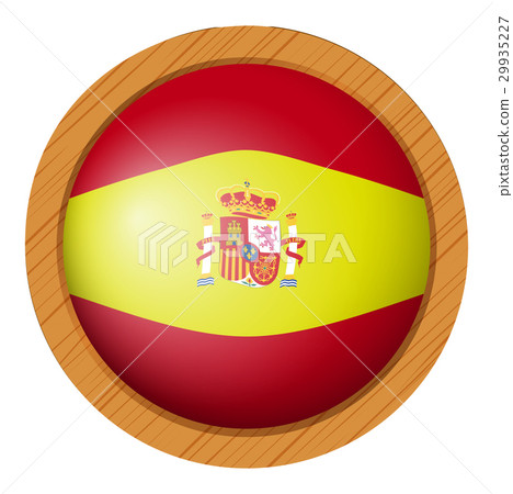 Spain Flag Flag On Round Badge Stock Illustration 29935227 Pixta