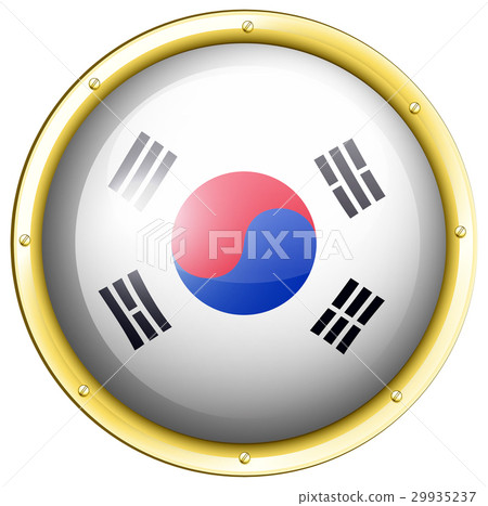 South Korea flag on round badge 29935237