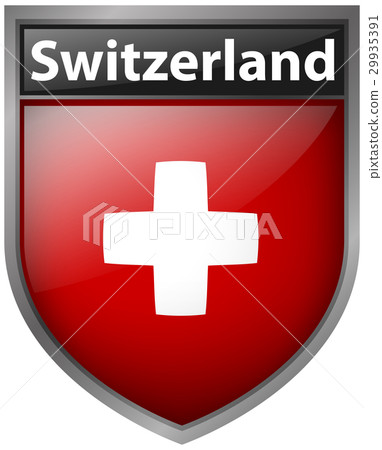 Switzerland flag on badge design 29935391