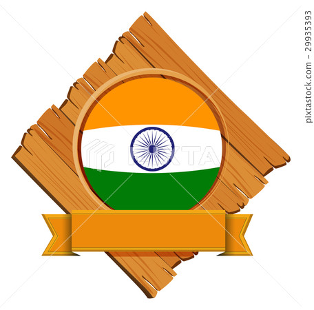 India flag on wooden board 29935393