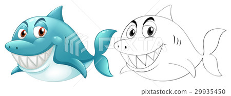 Doodle animal character for shark Doodle animal character for shark 29935450