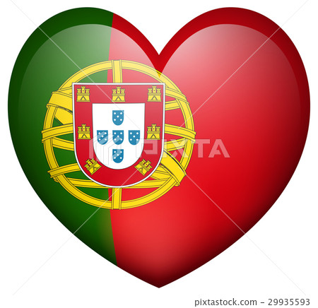 Portugul flag in heart shape 29935593