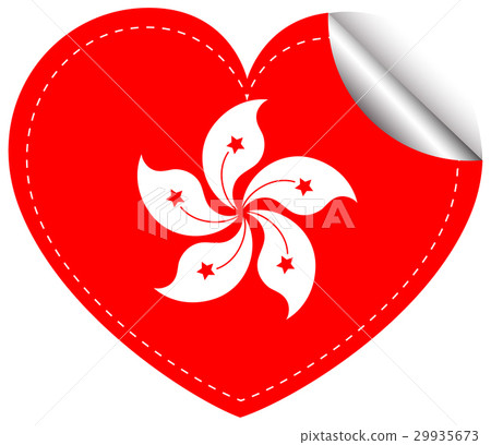 Sticker design for HongKong flag in heart shape Sticker design for HongKong flag in heart shape 29935673
