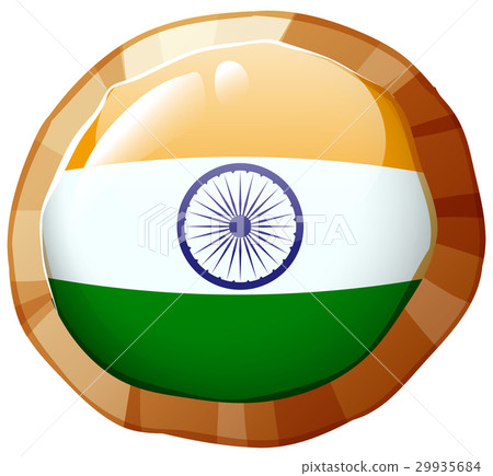 India flag design on round badge 29935684