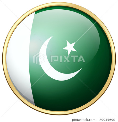 Pakistan flag on round frame 29935690