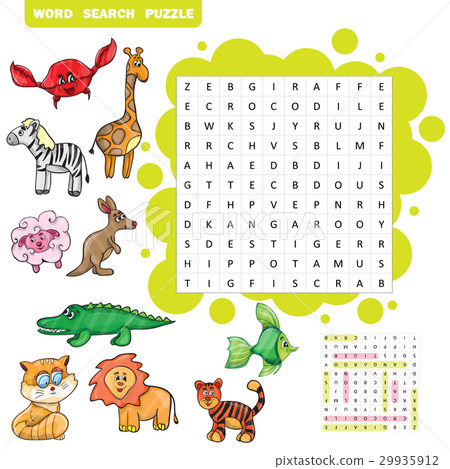 Vector education game for children about animals Vector education game for children about animals 29935912