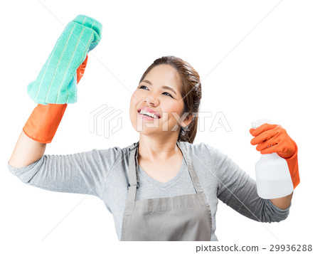 asian housewife cleaning glass asian housewife cleaning glass 29936288