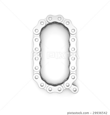 Alphabet made from Bicycle chain, letter Q. Alphabet made from Bicycle chain, letter Q. 29936542