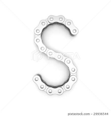 Alphabet made from Bicycle chain, letter S. Alphabet made from Bicycle chain, letter S. 29936544